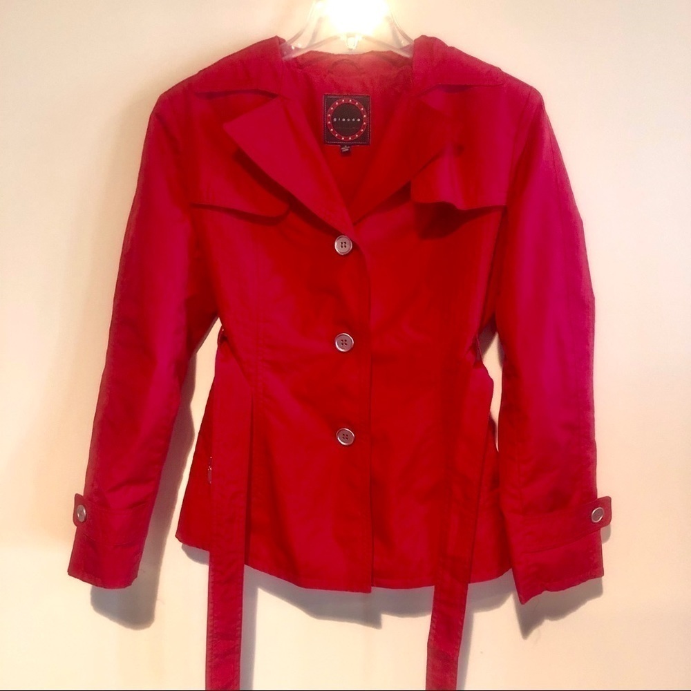 Giacca Red Coat slim fit with tie at waist. Spring or fall
